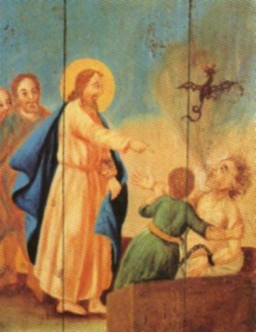 Christus heilt einen Fallsüchtigen.
Tafelbild um 1750