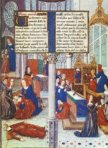 Henry Perche: Die Heilung einer Fallsüchtigen.
Aus dem "Buch der Taten des Magisters Saint Luis", 15. Jh.